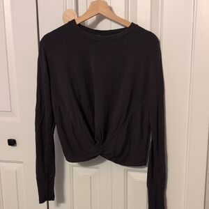Athleta Dark Purple Twist Front Long Sleeve Top
